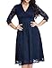 GRAPENT Women's Lace Plus Size Mother of The Bride Skater Dress Bridal Wedding Party Navy 16W