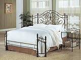 Coaster Queen Size Antique Gold Finish Metal Bed Headboard & Footboard