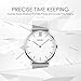 Mens Quartz Watch, Aposon Business Analog Wrist Watch Luxury Stainless Steel Band Cool Waterproof Dress Watches- Silver