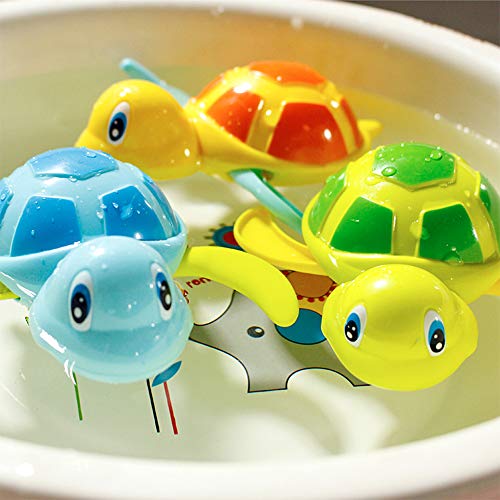 VCOSTORE 3 Pcs Bath Swimming Wind Up Toys for Baby Toddlers, Cute Turtle Baby Bathtub Floating Water Bathing Pool Fun Toys for Boys Girls - Thumbnail 5