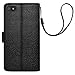 AMZER Flip Folio Cover with Credit Card Slot Cell Phone Case for BlackBerry Z30 - Retail Packaging - Black