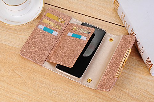 image for Samsung Galaxy S9 Case, DMaos Bling Glitter Women PU Leather Wallet Cr