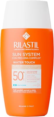 Rilastil Sun System Fotoprotector Water Touch SPF50+ Com Cor, Protetor Solar Facial Leve à Base de Água, Resistente à Água, com Ácido Hialurónico e Vitamina E - 50 ml