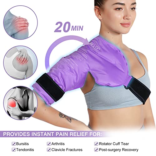 REVIX Shoulder Ice Pack for Injuries Reusable Gel Ice Wrap for Shoulder