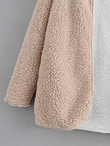 zaful hooded open front lamb wool coat