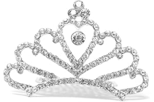 "Honbay Princess Tiara Comb, Flower Girls Crystal Rhinestone Crown Hair Comb Hair Accessories"