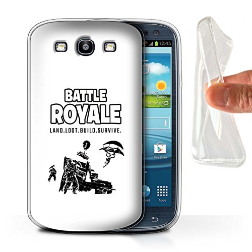 STUFF4 Gel TPU Phone Case/Cover for Samsung Galaxy S3/SIII/Land Loot Build Design/FN Battle Royale Collection