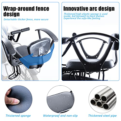 XIEEIX Rear Child Bike Seat, Back Mounted Child Bicycle Seat with Back