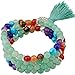 SUNYIK 7 Chakra Stone 108 Green Aventurine Wrist Mala Bracelet,Tibetan Buddhist Prayer Bead with Tassel