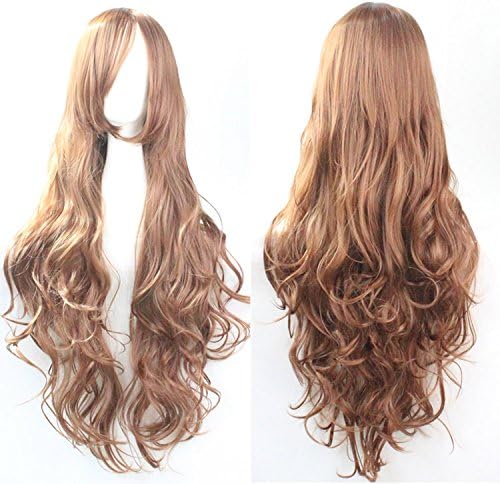 Womens/Ladies 80cm Light brown Color Long STRAIGHT Cosplay/Costume/Anime/Party/Bangs Full Sexy Wig Light Brown