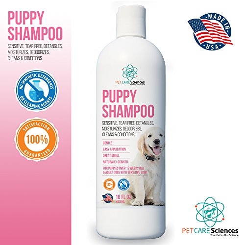 PET CARE Sciences Puppy Shampoo Gentle Sensitive Tearless Coconut Oil, Oatmeal, Aloe & Palm