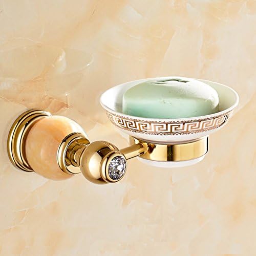 Stone soap Golden copper soap nets Bathroom soap box Antique soap box European-style marble soap dish-D
