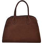 Covelin Women's Retro Suede Leather Tote Bag Ladies' Fashion Shoulder Handbag Top Handle Purse