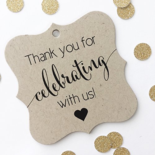 Thank You Favor Tags, Thank You Wedding Tags, Thank you for Celebrating With Us (FS-362-KR)