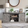 BELLEZE Modern 58 Inch Farmhouse TV Stand & Media Entertainment Center Console Table for TVs up to 65 Inch with Sliding…