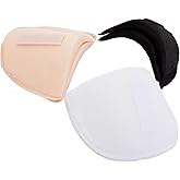 Nfvjfxz 3 Pairs Shoulder Pads, 0.59 Inch Thick Soft Sponge No Sewing Anti-Slip Detachable Reusable Shoulder Enhancer for Women Men Blazer Suit Coat Shirt Clothing Accessories (White+Black+Flesh Color)
