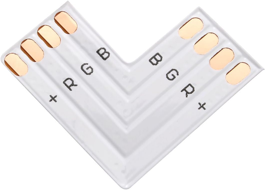 Sourcingmap 10 Sets L Shape 4 Pin Led Connector for 5050(10mm) PCB LED Strip Light - Image 4
