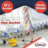 Abbey 12 Litre Red Mop Bucket with Wringer Colour Coded Plastic Cleaning Bucket view 6