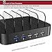 Charging Station for Multiple Devices - 5 Port USB Desktop Universal and Compact Charger Station Organizer for Apple iPhone iPad Samsung Kindle