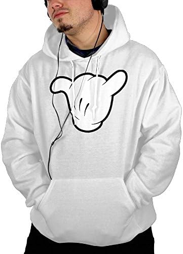 Men SHAKA SIGN HANG LOOSE - Surfing 90s Slang Hiking Classic Hoodie Hooded Sweatshirt Size S White