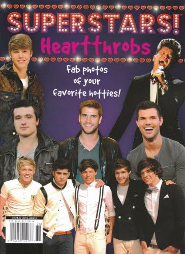 SUPERSTARS HEARTTHROBS MAGAZINE Bieber Hutcherson Taylor Bruno Mars One Direction (Soft Cover 112 full color pages)