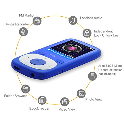 Wiwoo-16GB-Portable-MP3-MP4-Player-With-Fm-Radio-Lossless-Music-Player-With-Adjustable-Armband-For-Running-For-Kids-Expandable-Up-to-64GB-Micro-SD-card-Blue