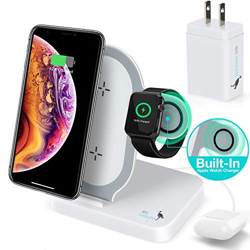 IBIS Wireless iStand 10W Wireless Charging Stand with Compatible Built-in Apple Watch Charger 3 Devices Charging Station for iPhone Xs, Max, X, iWatch Series 1,2,3,4 and Qi-Supported Charging Dock. IBIS Wireless iStand 10W Wireless Charging Stand with Compatible Built-in Apple Watch Charger 3 Devices Charging Station for iPhone Xs, Max, X, iWatch Series 1,2,3,4 and Qi-Supported Charging Dock.