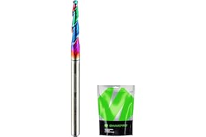 SHARPRO Carbide Tapered Ball Nose End Mill, 1/8" Shank 8° CNC Carving Router Bit 2.0mm Tip (R1.0 Radius) , Spiral 2 Flute for