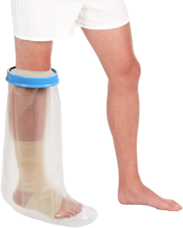 Leg Cast Cover for Shower - Coobee Reusable Waterproof Bandage Protector Keeps Casts Dry Cast Sleeve Covers Wound of Half Leg Foot Splints and Synthetic Casts (Foot - 17.7 inch)
