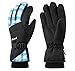 KINEED Waterproof Women Winter Ski Snowboard Snow Riding Biking Driving Thinsulate Insulated Warm Gloves,Medium,Blue
