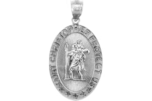 CLADDAGH GOLD 925 Sterling Silver St Christopher Medal Patron Saint of Travelers Catholic Protection Pendant