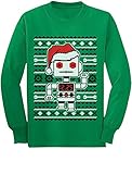 TeeStars - Big Santa Robot Ugly Christmas Sweater Youth Kids Long Sleeve T-Shirt