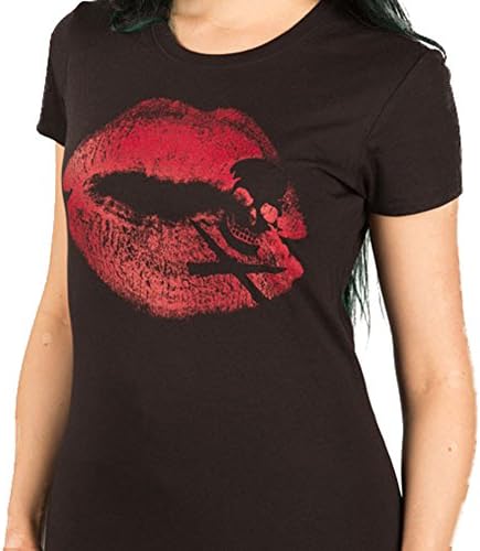 Women's Cartel Ink Kiss of Death T-Shirt Black 2XL
