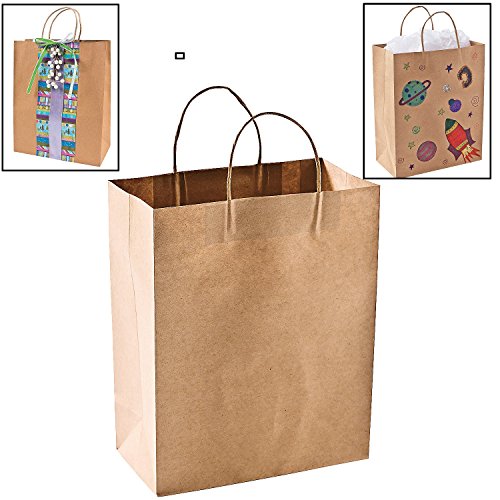 UPC 780984593513, Craft Gift Bags ~ Brown Paper 1 dozen - 10&quot; x 5&quot; x 13&quot;