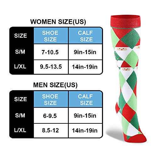 image for HLTPRO Compression Socks for Women & Men (20-30mmHg) - Knee High Compr