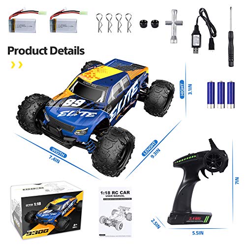 YEZI High Speed Remote Control Car for Kids Adults, 4WD OffRoad