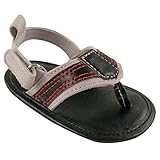 Luvable Friends Baby Boy Sandal, Black, 6-12 Months