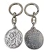 Silver Tone Saint Christopher Protect Our Travels Medal Keychain, 1 1/2 Inch
