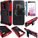 LG G3 VIGOR Case Cover (not for G3) 3-items Bundle-HERCULES Dual- Layer Hard/Gel Hybrid Kickstand Armor Case w/ Holster (Black/Red)+ICE-CLEAR(TM) Screen Protector Shield(Ultra Clear)+Touch Screen Stylus