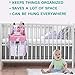 CRADLE STAR Hanging Diaper Caddy Organizer - Baby Shower Gifts for Changing Table - Hold 50+ Diapers - Nursery Baby Essentials for Newborn - Pink - 17x9x9 inches