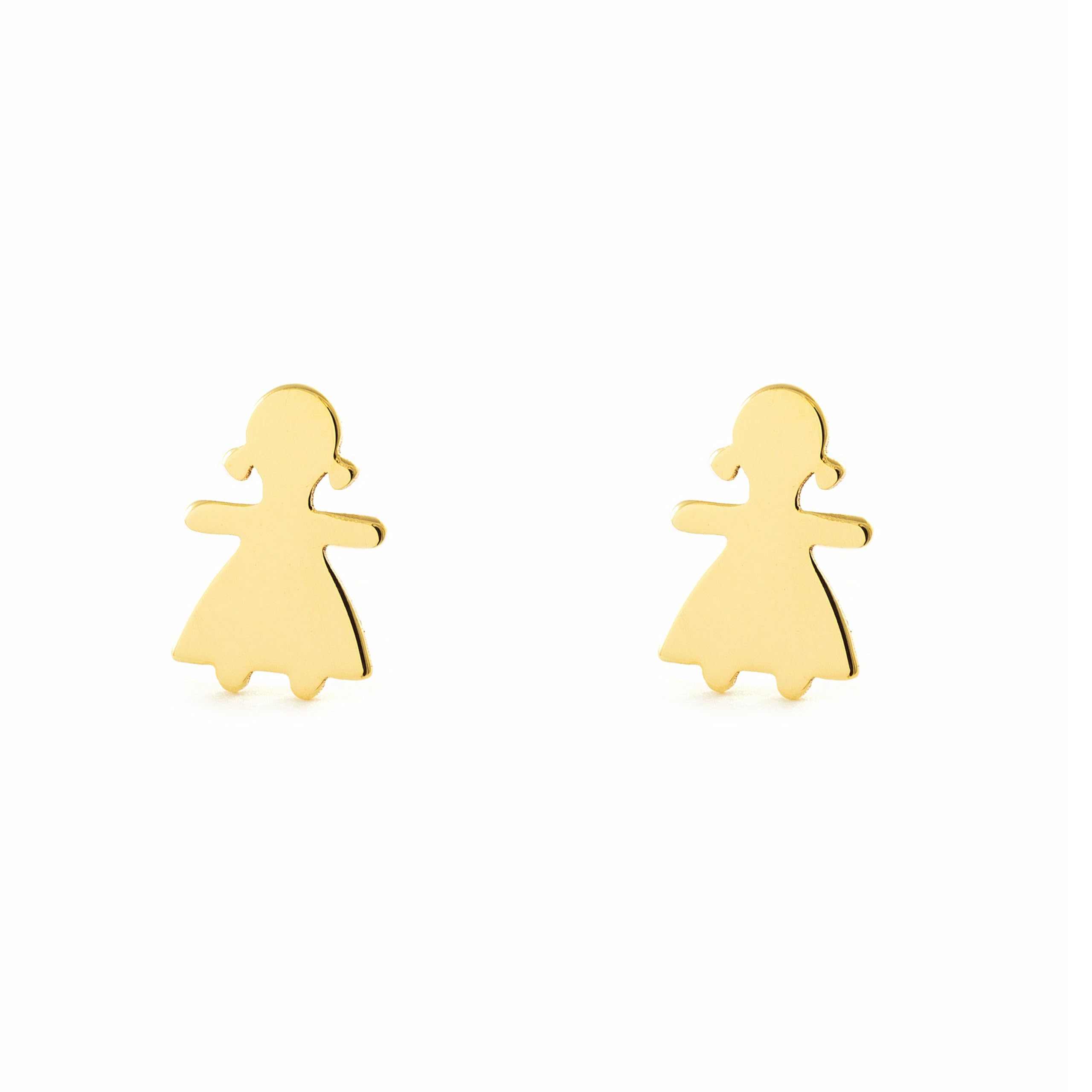 Mondepetit - 9ct Yellow Gold Girl Earrings shine