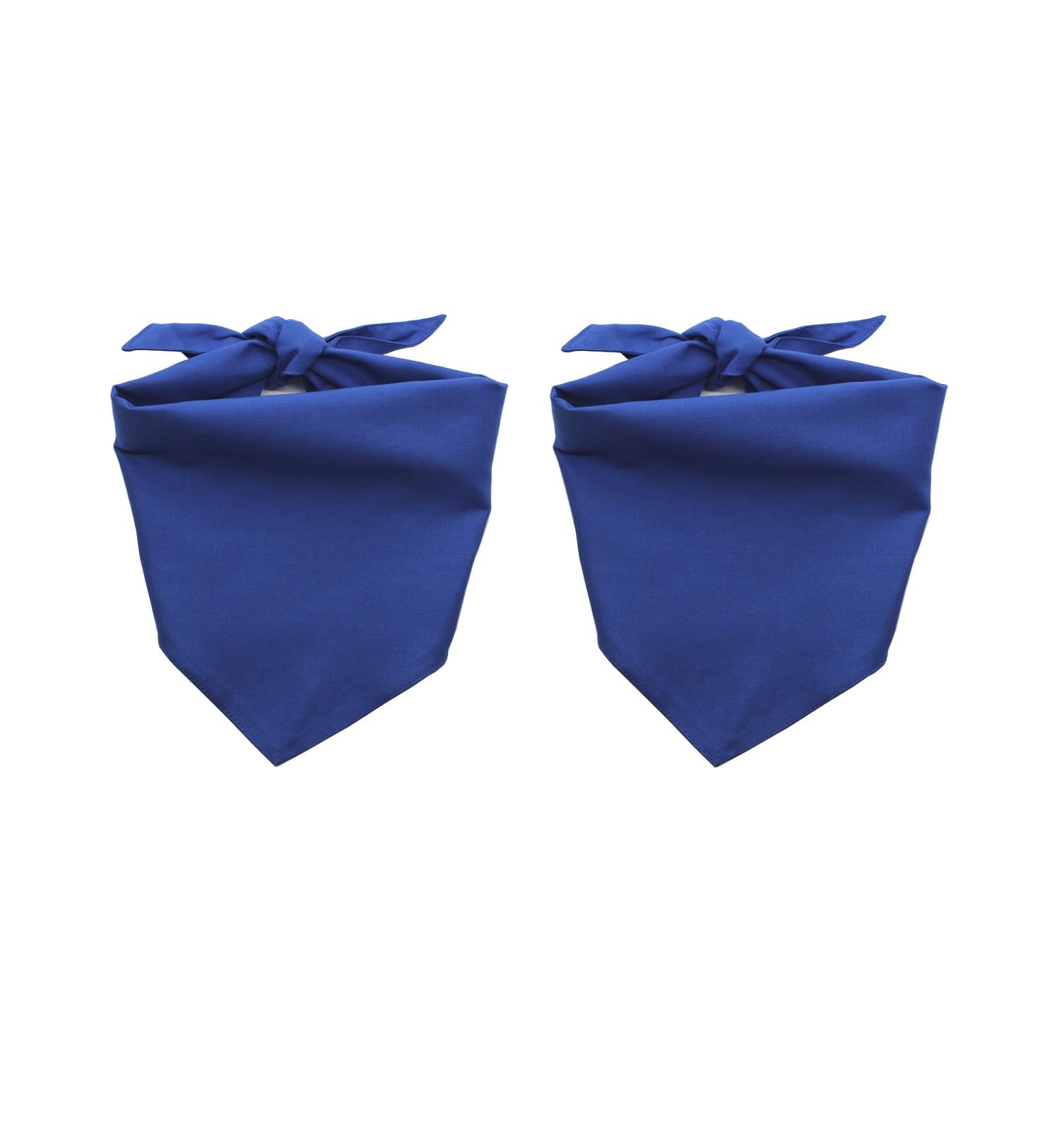 EechicSpace 2 Pack Solid Color Dog Bandana Cotton Heat Press Scarf Reversible Blue for Medium Large Dogs