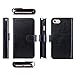 ULAK Designed for iPhone SE Case 2022 (3rd Gen) / iPhone SE Case 2020 (2nd Gen) / iPhone 7 Case/iPhone 8 Case, Luxury PU Leather Wallet Phone Case with Card Holder Flip Kickstand Cover - Black