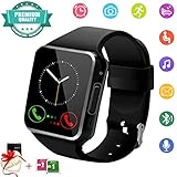 Smart Watch, Bluetooth Smartwatch Touch Screen Wrist Watch with Camera/SIM Card Slot,Waterproof Smart Watch Android Phone Watch for iOS Android Phones Samsung Huawei