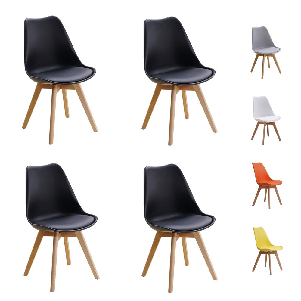 Buy Homcasa Set of 4 Modern Design Dining Chairs, with Cushioned PU