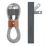 Native Union SMART Charger Set - Slim 2-Port Foldable USB-A Wall Charger and 4ft Ultra-Strong [MFi Certified] Lightning to USB-A iPhone Cable (Slate/Zebra)