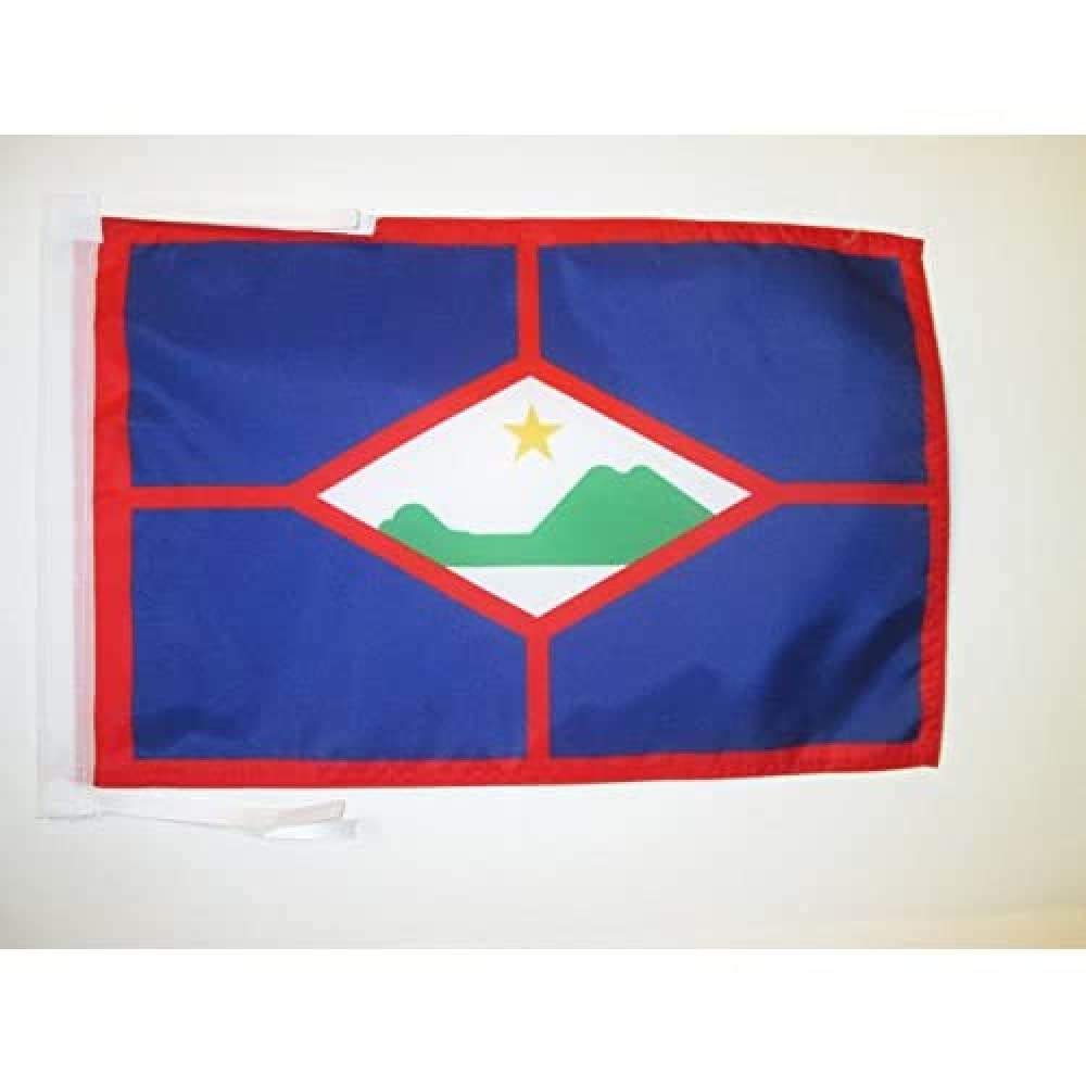 AZ FLAG - Sint Eustatius Flag - 18'' x 12'' - 100% Polyester Statia Small Banner with Two Cords - Fade Resistant - Vivid Colors - 18x12 in - 45x30 Cm — image 1