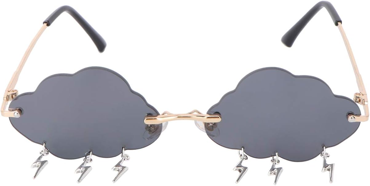 VALICLUD Wolke Sonnenbrille Randlose Vintage Sonnenbrille Lustige