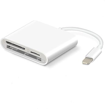 Amazon.com: Lector de tarjetas SD para iPhone/iPad, VELLEE TF \u0026 SD Cámara Lector de tarjetas de memoria, Kit de cámara, Trail Game Visor de cámara (compatible con iOS 9.2-13 o posterior) Blanco: