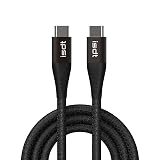 ISDT Nylon USB C to USB C Cable (6ft 100W, 1-Pack), PD 3.0 Type C Charging Cable Fast Charge for MacBook Pro, iPad Pro, iPad Air, Samsung Galaxy S21 S10+, LG V30, Beats Fit Pro, Pixel, Switch, LG
